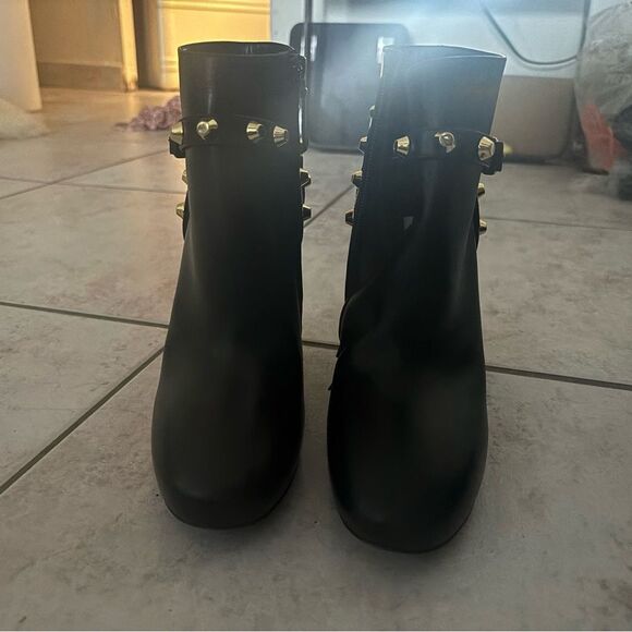 Balenciaga arena Studded Ankle Boots dress shoes cone block heels biker booties - Picture 3 of 8